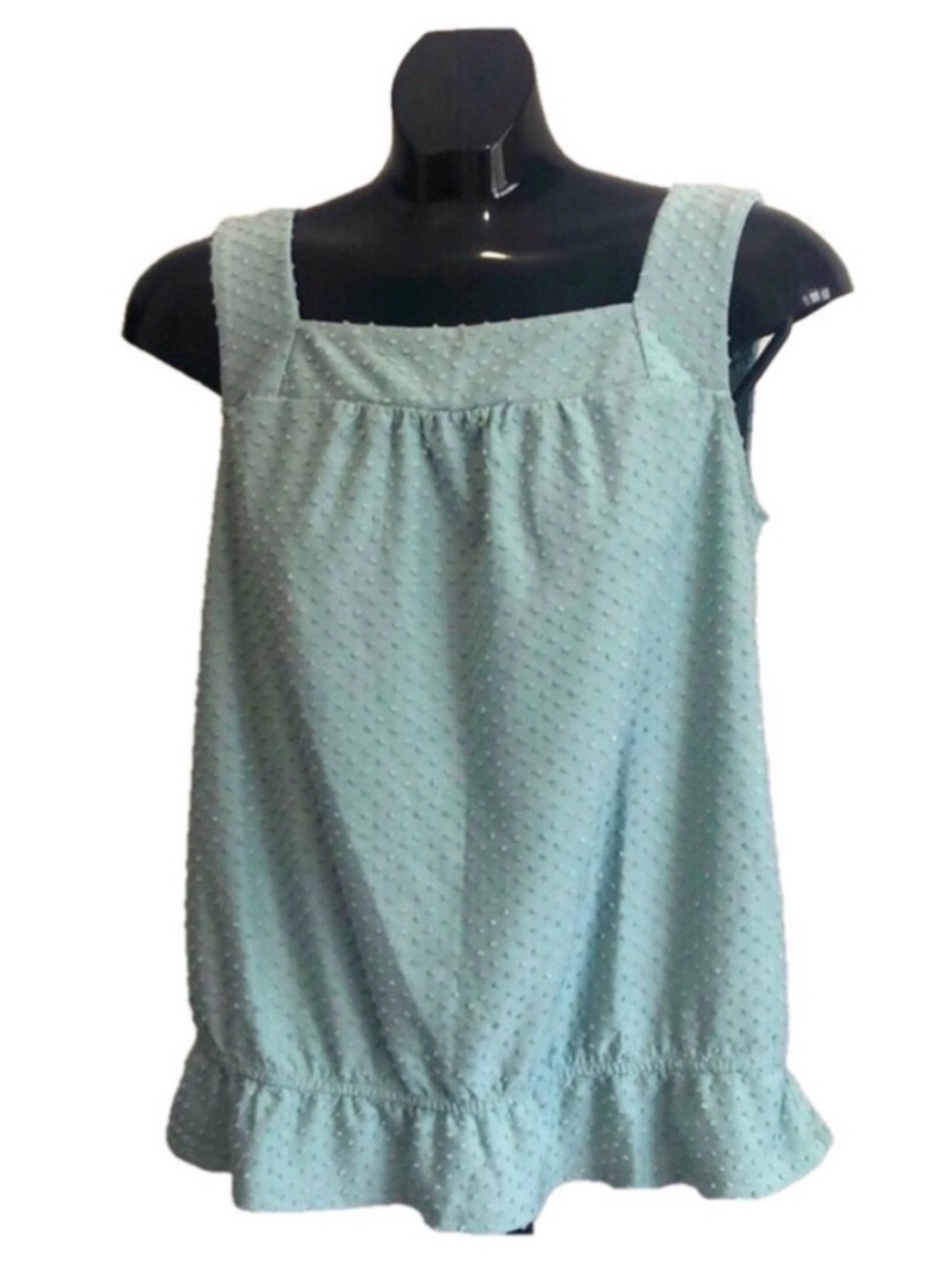 Ricki's Green Dot Textured Dressy Tank Top